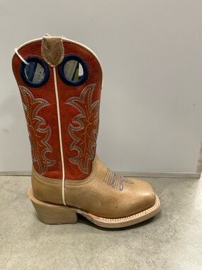 Roper Kids Tan Foot with Orange Shaft Cowboy Boot